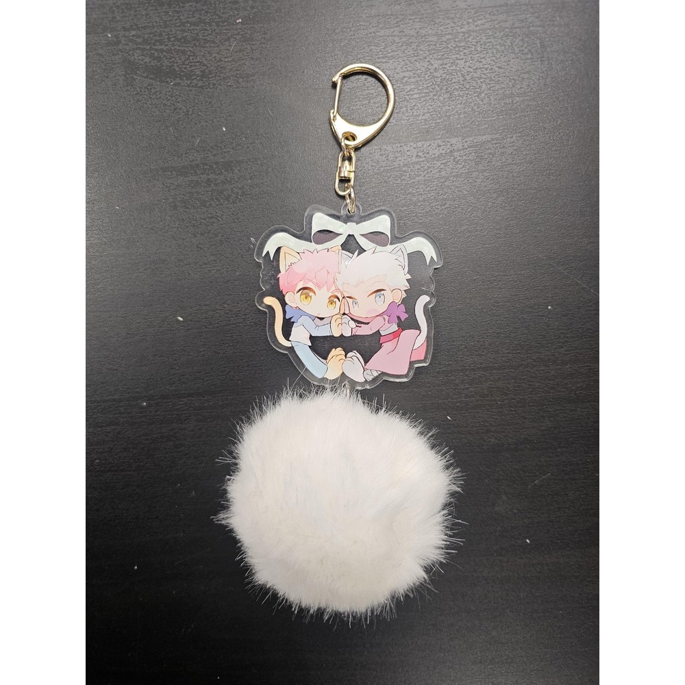 Fate Stay Night Archer Shirou White Acrylic Pom Keychain Kiiroiinutachi Yotsuya